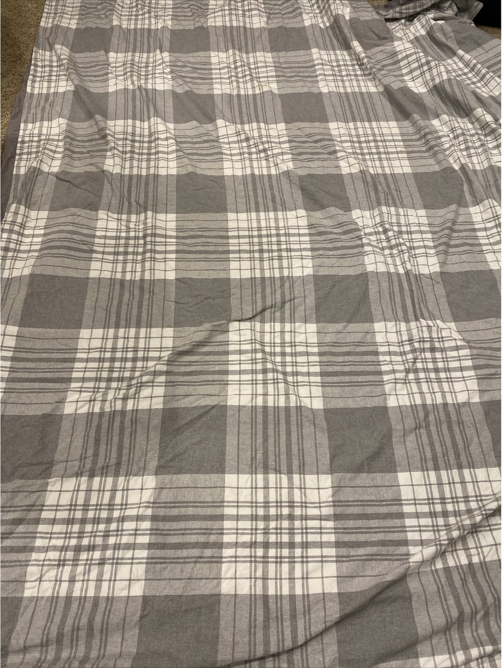 Arcadia White Grey Full Duvet & Two Shams 83 x 90 Master Guest Bedroom Bedding